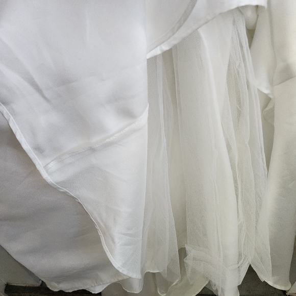 Lulu's Vow to Love Off-the Shoulder Mermaid Maxi Wedding Dress, Sz 10 - Picture 12 of 15